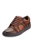Rhythm Leather Low-top Sneaker, Cognac