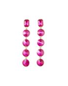 Linear 6-crystal Drop Earrings, Pink
