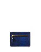 Embossed Faux-leather Card Organizer, Cobalt
