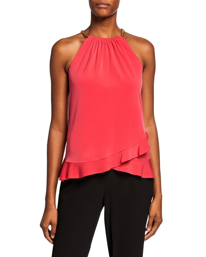 Chain-neck Halter Top
