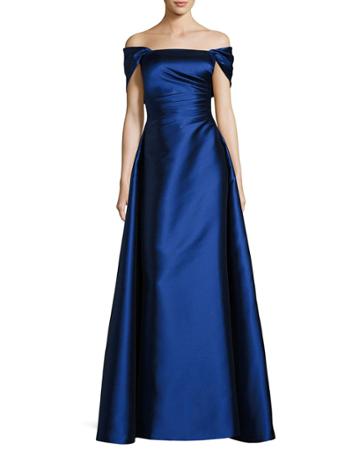 Strapless Satin Gown With