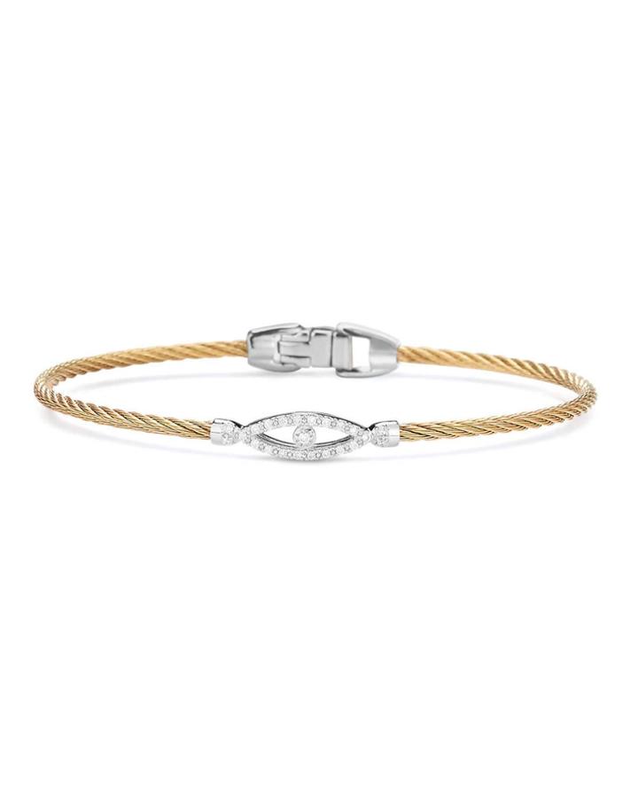 Diamond Evil Eye Cable Bracelet, Gold