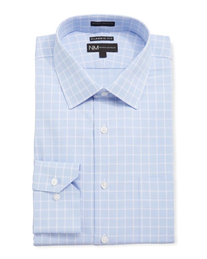 Men's Classic Fit Regular Dobby Check Dress