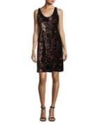 Cora Sleeveless Sequined Velvet Cocktail