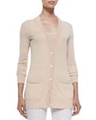 Long Cashmere Cardigan, Nude