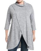 Cowl-neck Wrap-front Tunic,