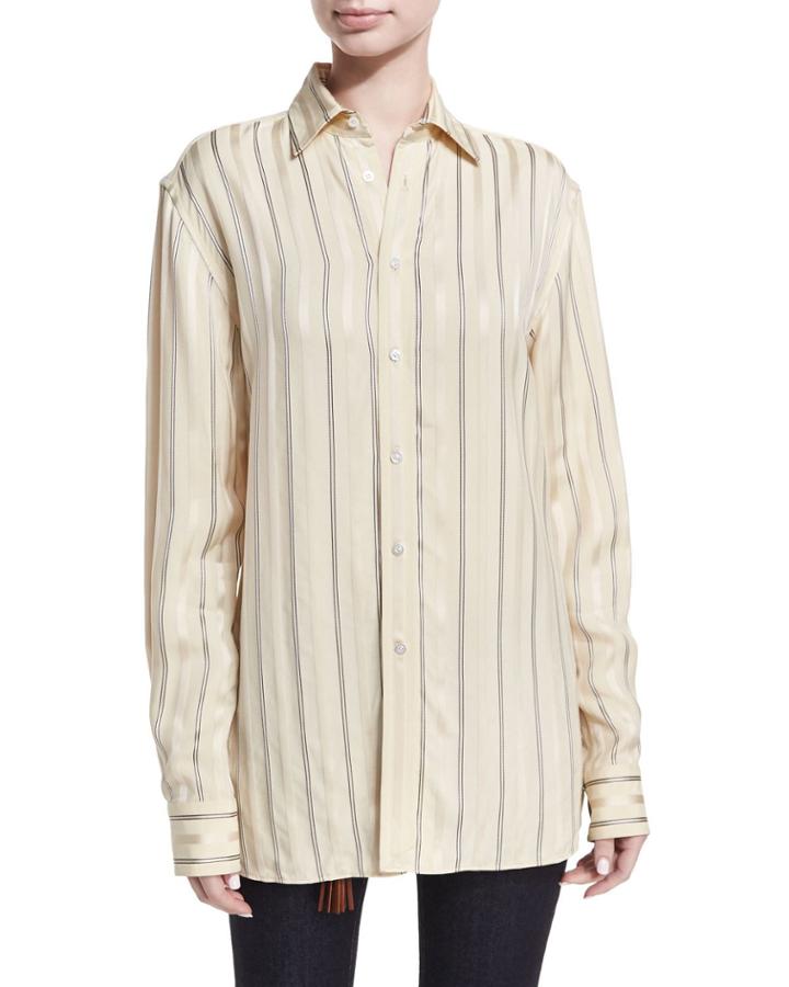 Adrien Satin-stripe Boyfriend