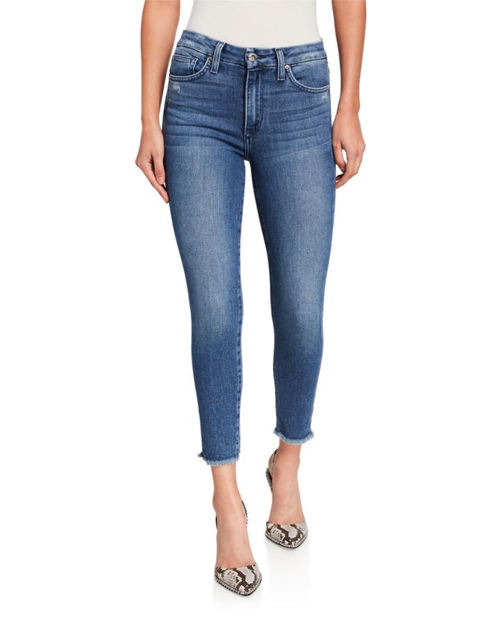 The Hi Honey Crop Frayed Jeans