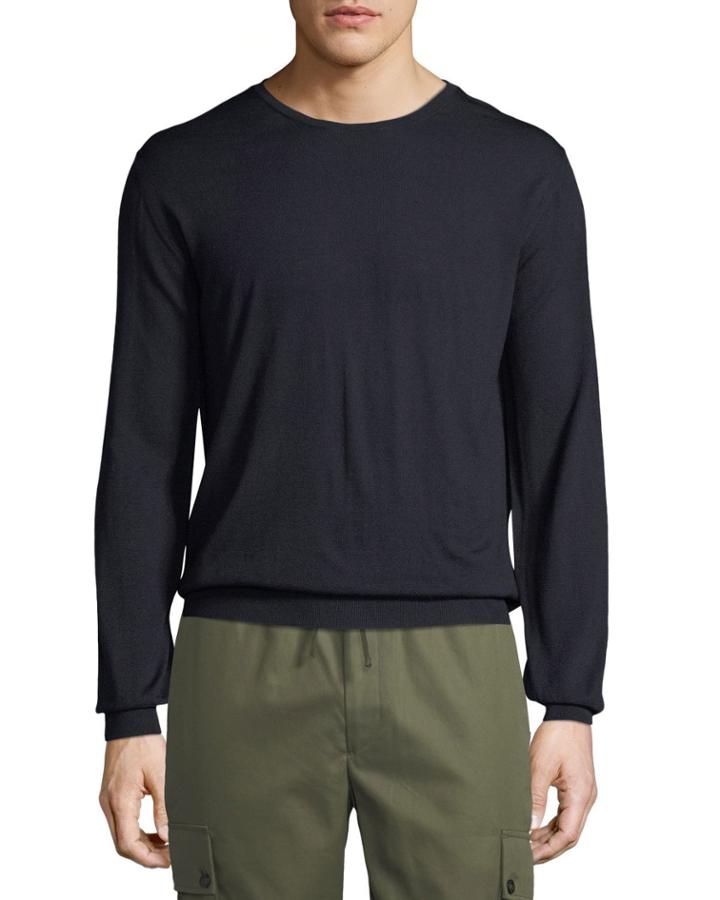 Men's Long-sleeve Wool Pullover