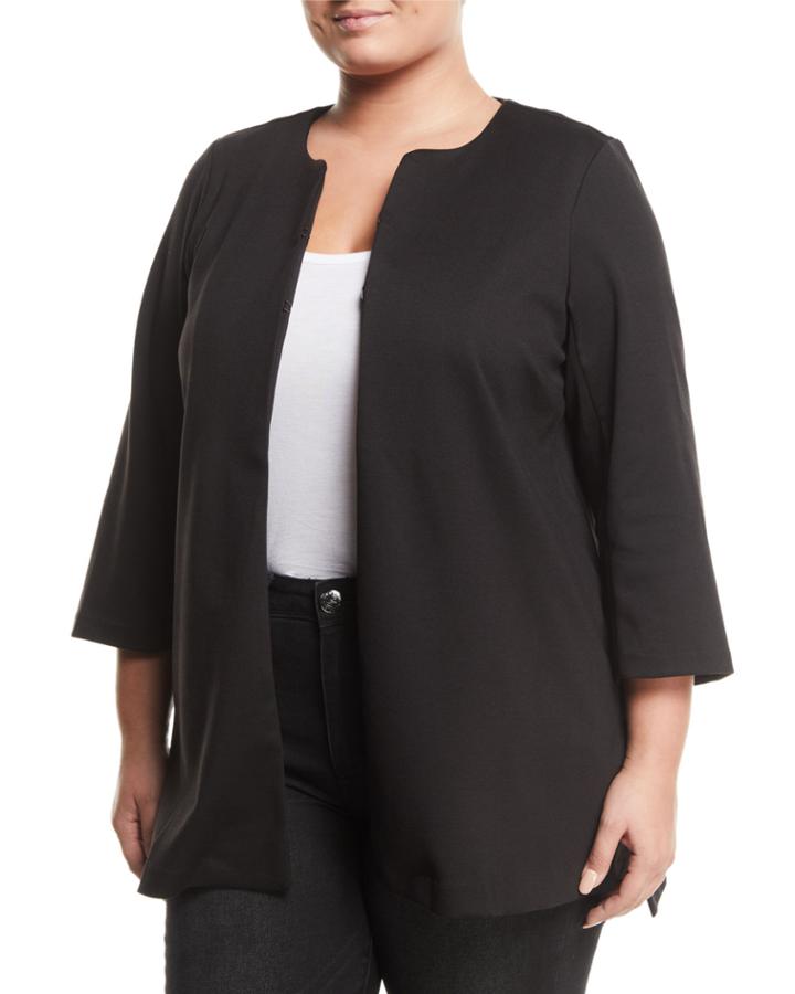 3/4-sleeve Crewneck Ponte Topper,