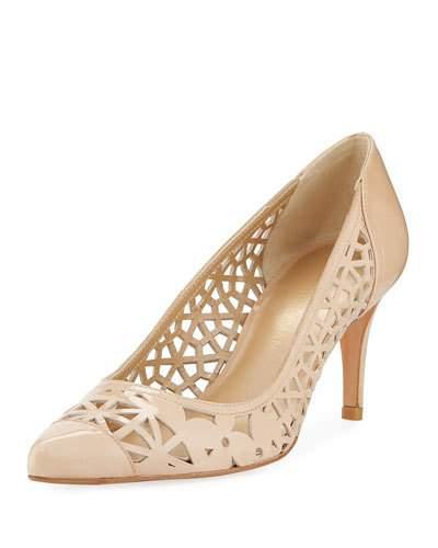 Cutin Patent Leather Pointed-toe Pump W/ Cutouts