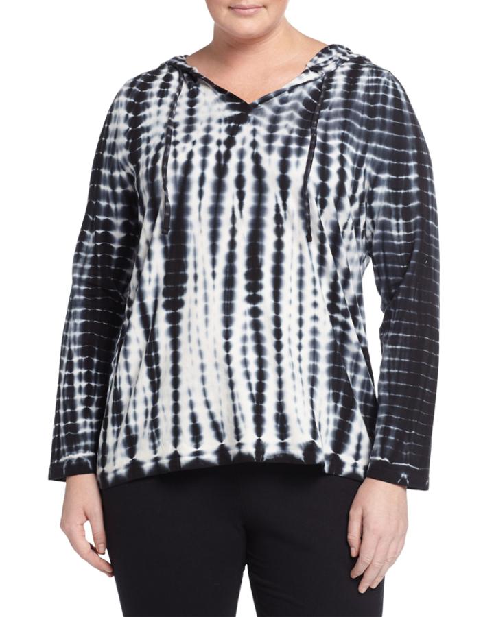 Balance Tie-dye Hooded Long-sleeve Tee, Black/white, Women's, Size: