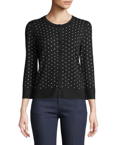 Hot Fix Polka-dot Button-up Cardigan