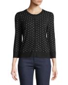 Hot Fix Polka-dot Button-up Cardigan