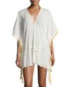 Lace-up Neckline Cotton Coverup