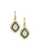 Old World 18k Chrysoprase Doublet Kite Drop Earrings