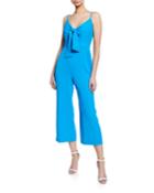 Murphy Sleeveless Tie-front Crop Jumpsuit