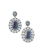 Blue Sapphire & Aquamarine Drop Earrings