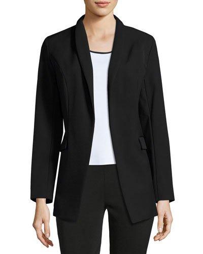Open-front Long Jacket, Black