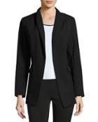 Open-front Long Jacket, Black
