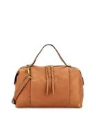 Albertine Leather Satchel Bag, Almond