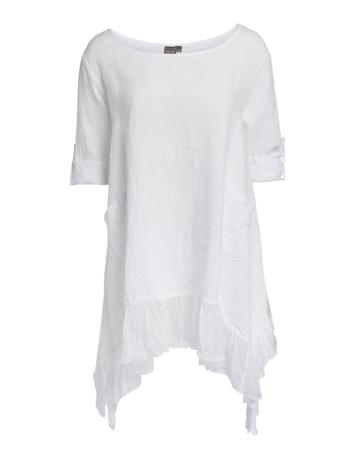 Linen Tunic With Silk Ruffle Hem