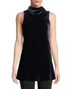 Raynor Sleeveless Tie-back Velvet Blouse