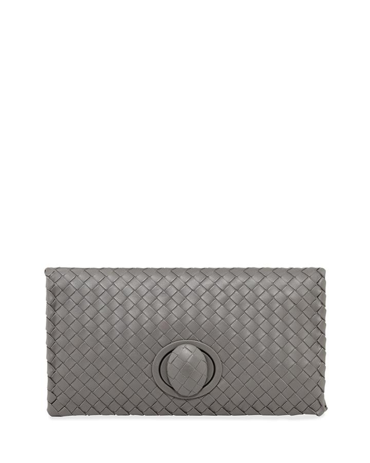 Full-flap Turn-lock Clutch Bag