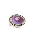 East-west Amethyst Dome Statement Ring,