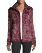 Novelty Osito Fleece Sport Jacket, Deep Garnet Red