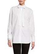 Poplin Poem-cuff Blouse