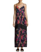 Pleated-skirt Floral-print Maxi Dress,