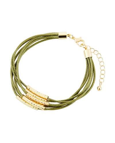 Multi-row Cord Bracelet, Olive