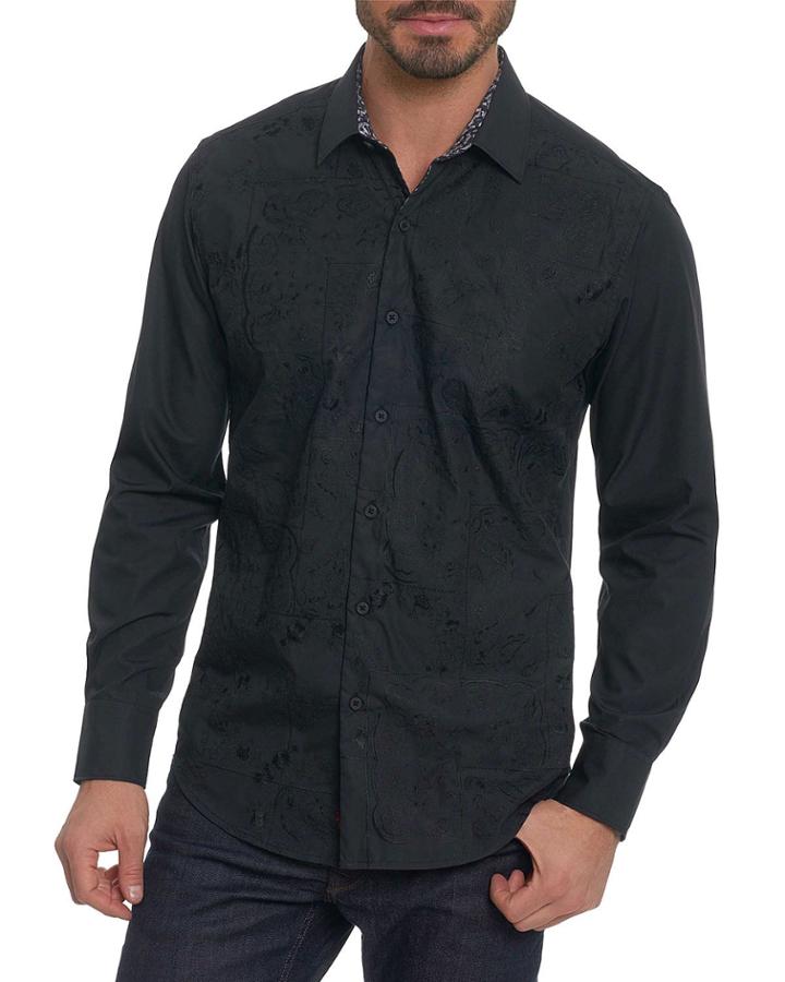 Men's Onyx Classic-fit Floral Embroidery