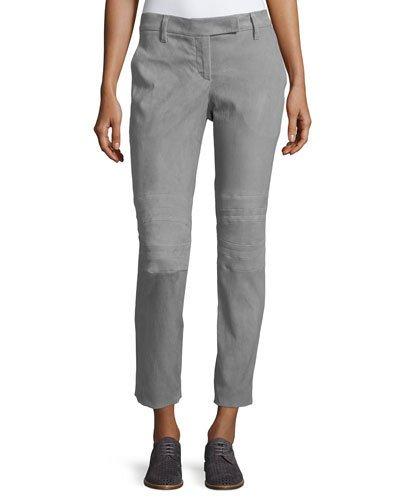 Biker-inspired Suede Ankle Pants