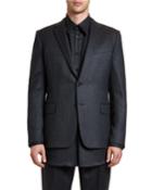 Men's Stripes Layered-hem Two-button Jacket