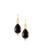 Provence Large Pear-shaped Stone Drop Earrings In Black Onyx