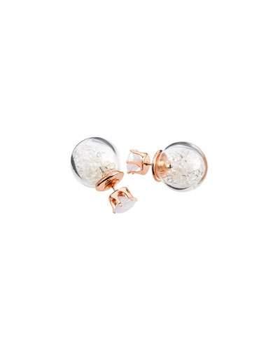 Crystal Front-back Statement Shaker Earrings, Clear