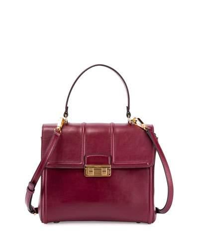 Jiji Small Top-handle Satchel Bag, Burgundy
