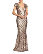 Lina Sequined Column Gown