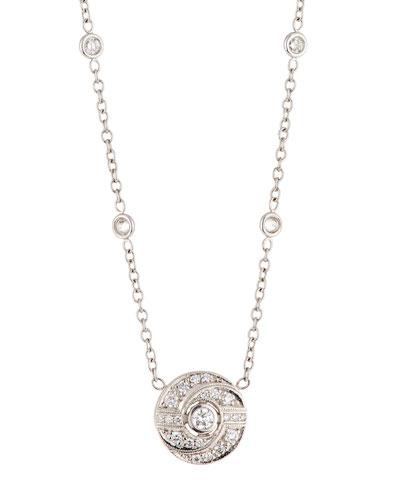 18k Diamond Swirl Pendant Necklace
