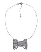 18k Pave Diamond Bow Pendant Necklace,
