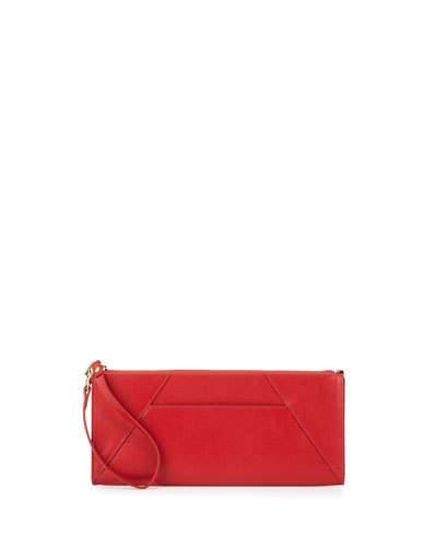 Leather Travel Clutch Bag, Red