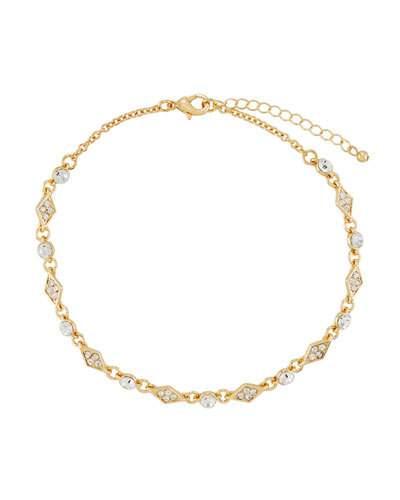Crystal Choker Necklace, Golden