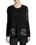 Leather-panel Oversized