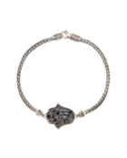 Classic Chain Black Sapphire Lava Mano Di Fatima Bracelet