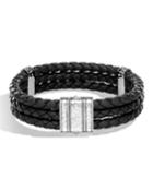 Men's Classic Chain Leather Triple Row Bracelet