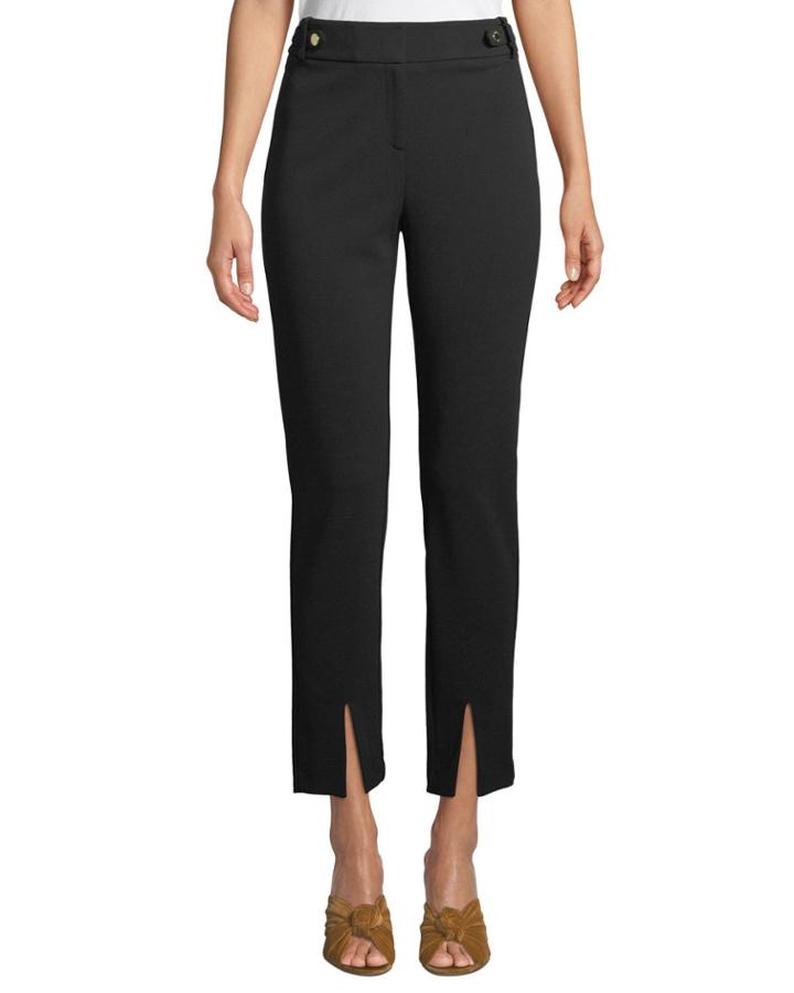 Crepe Slit-cuff Pants