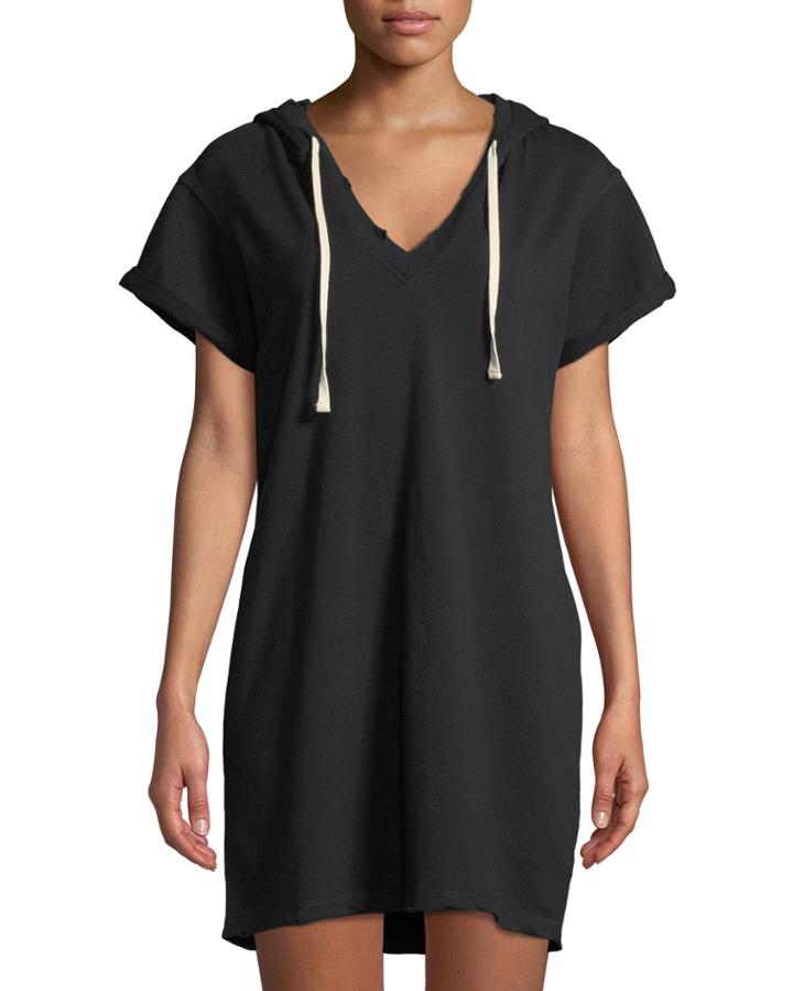Melton Hoodie Sweatshirt Dress