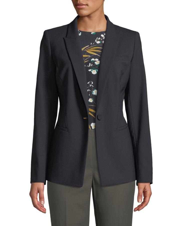 Harvey One-button Wool-stretch Blazer Jacket